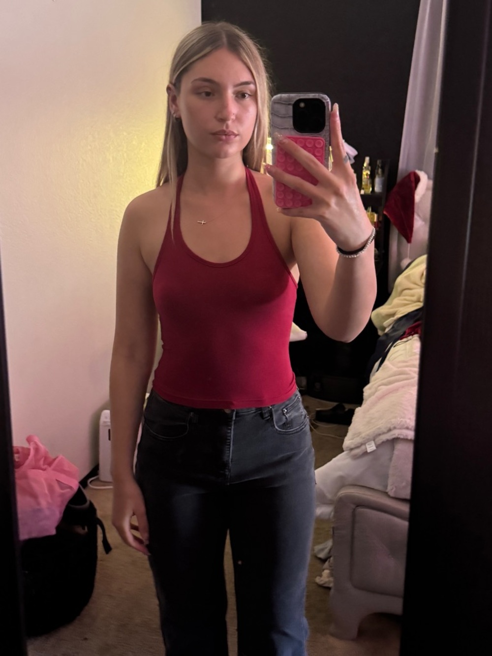 Women’s Halter Tank Top - Burgundy/ Deep Red